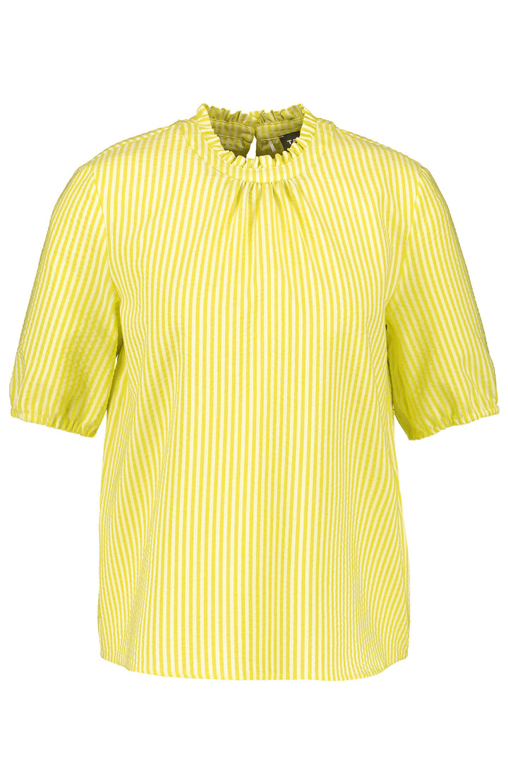 Taifun 360301 Vibrant Lime Striped Blouse - Experience Boutique