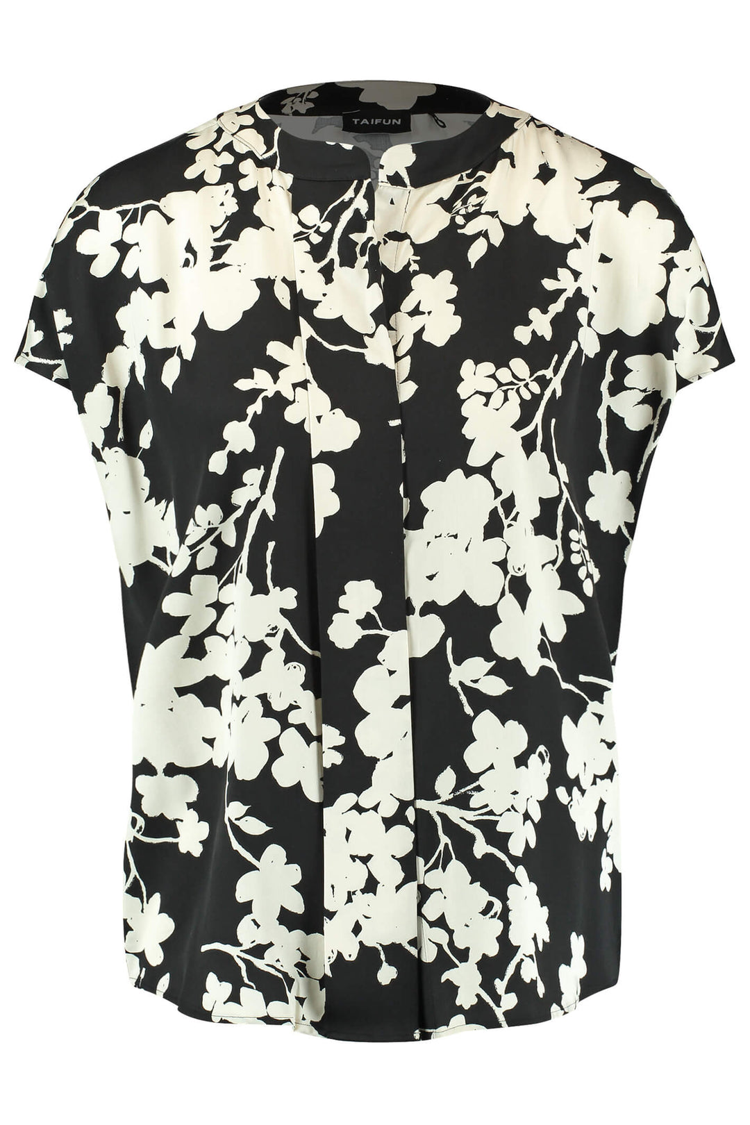 Taifun 360317 Black Blossom Patterned Blouse - Experience Boutique