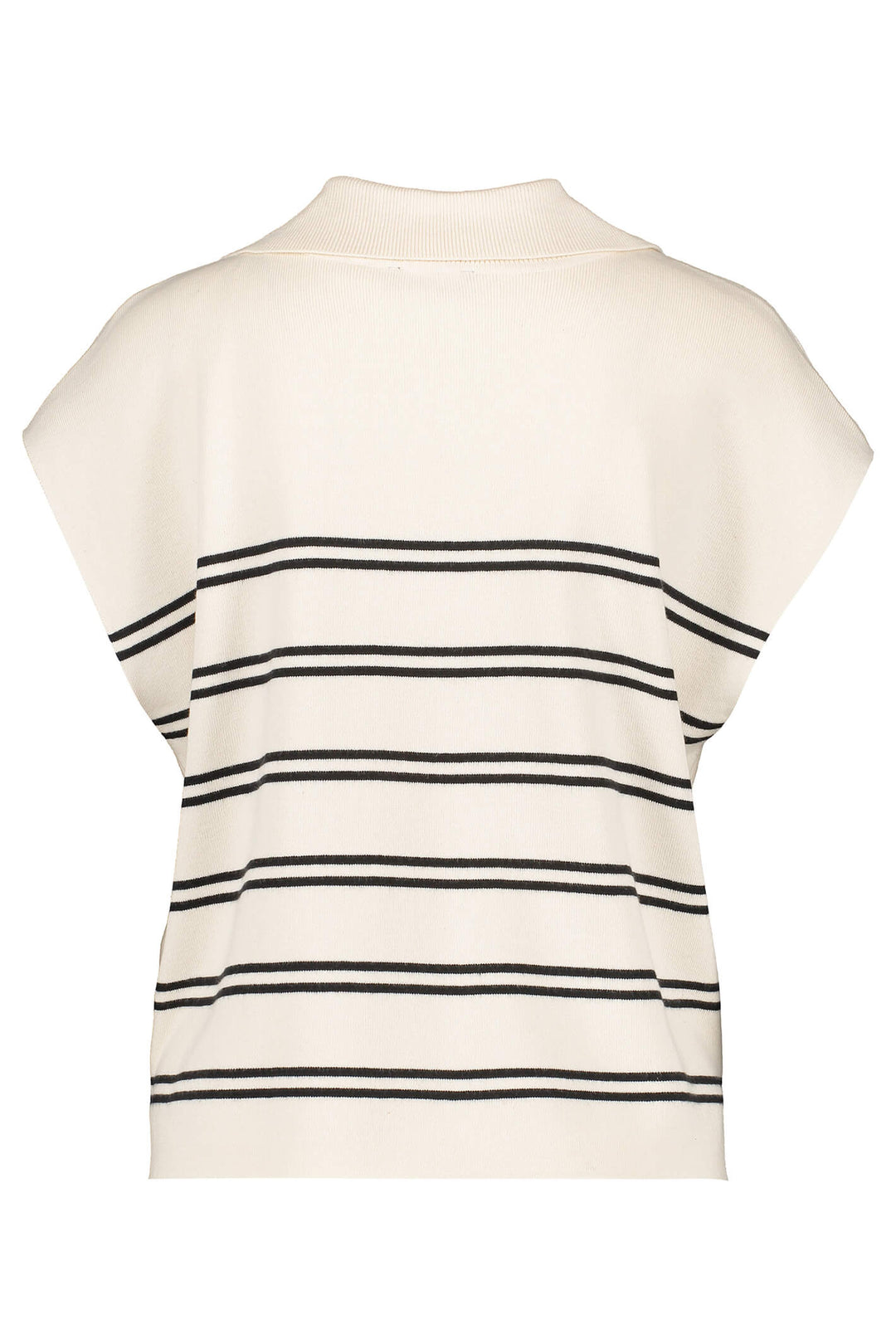 Taifun 372302 Beige Striped Knitted Tank Jumper - Experience Boutique