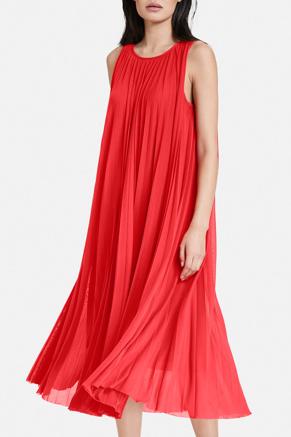 Taifun 381306 Red Pleated Dress - Experience Boutique