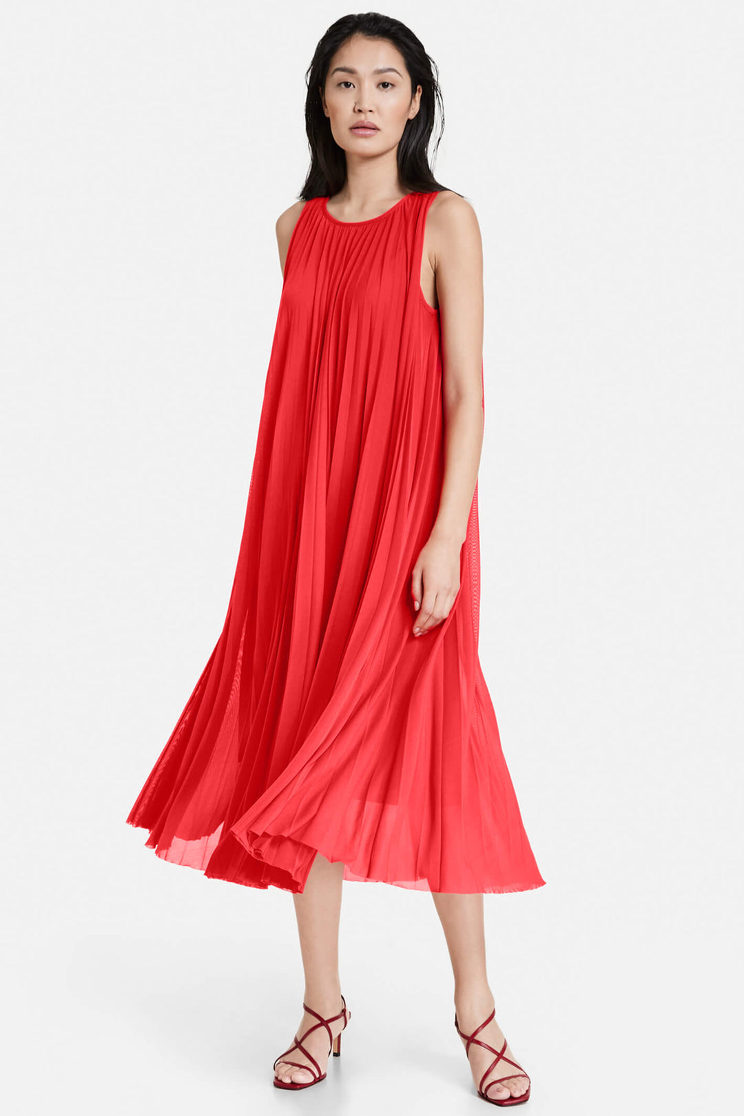 Taifun 381306 Red Pleated Dress - Experience Boutique