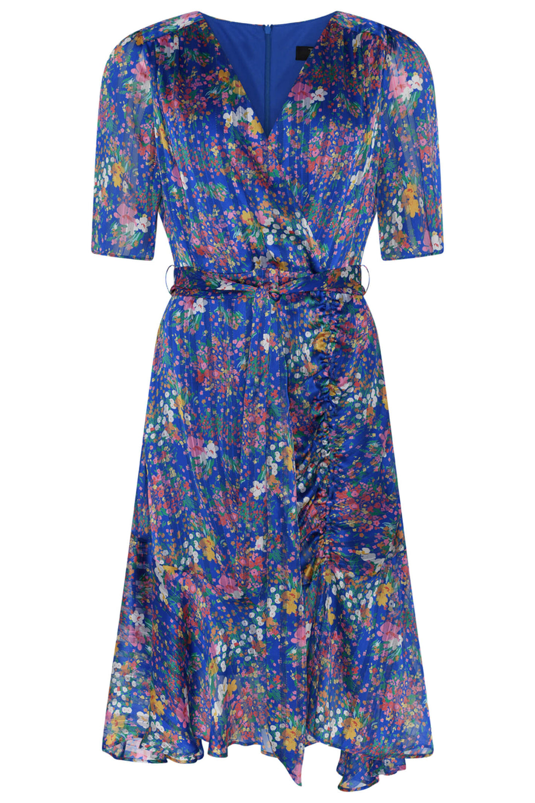 Tia 78589 Cobalt Blue Floral Dress - Experience Boutique