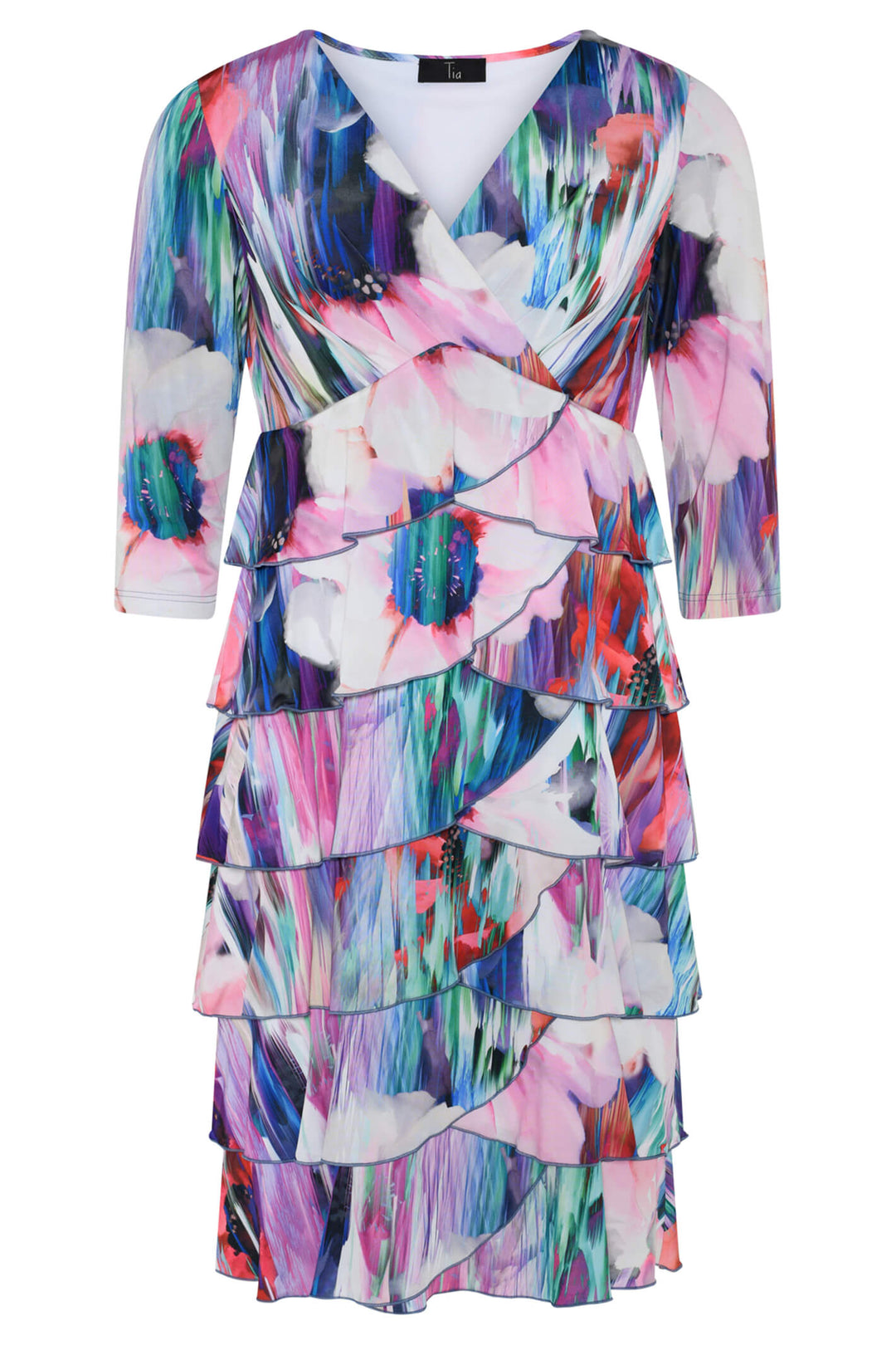 Tia 78616 Watercolour Ruffled Dress - Experience Boutique