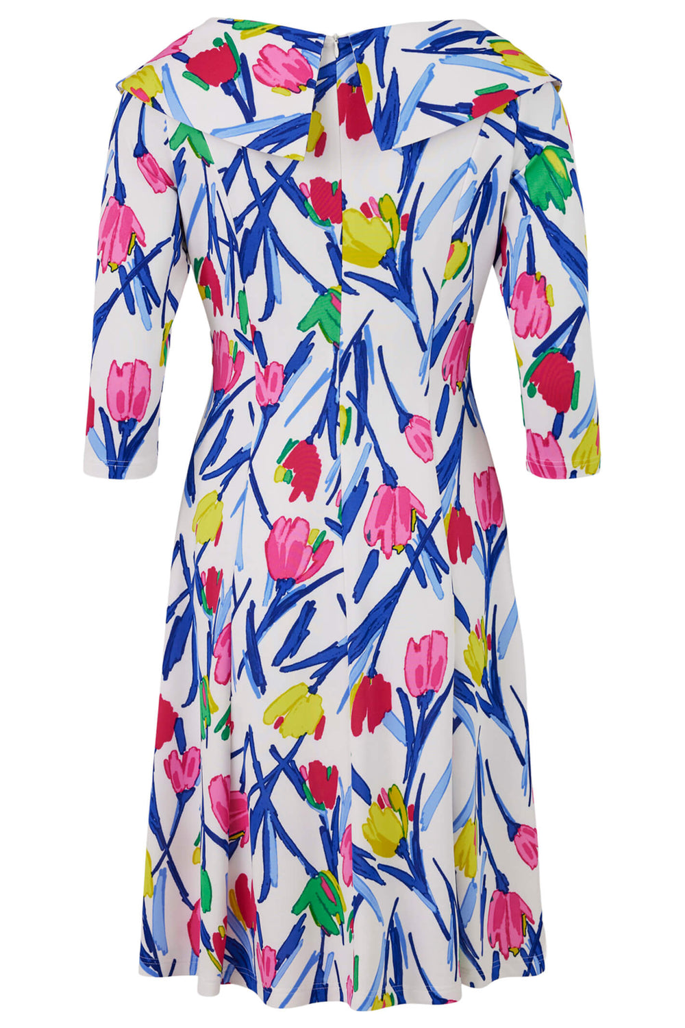 Tia 78653 Floral Print Wrap Over Effect Dress - Experience Boutique